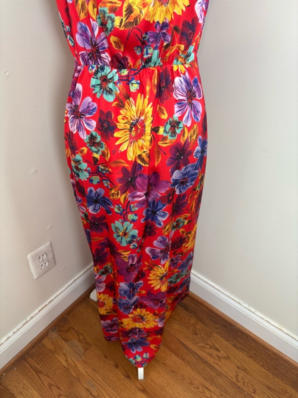 Milly LILLIANA FLORAL Cowl Neck Satin Midi Dress Size 8 - Picture 3 of 16